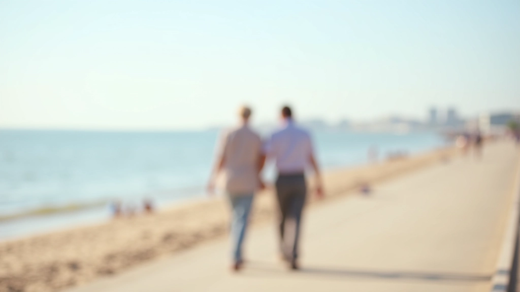 Scheveningen Boulevard met zonneschermen en wandelaars